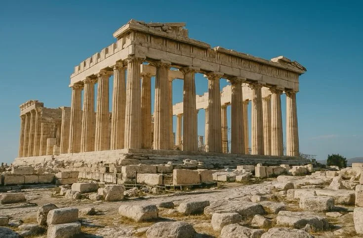 The Parthenon on the Acropolis of Athens under a clear sky