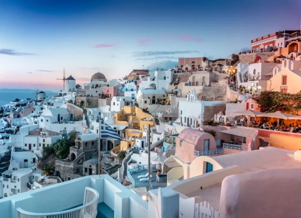 Santorini at dusk